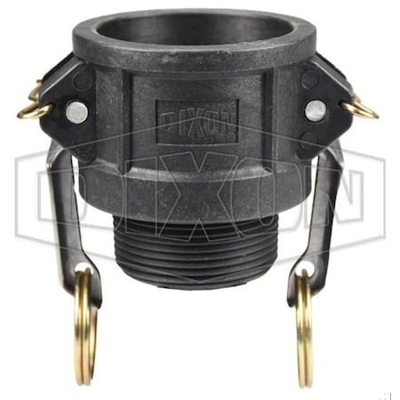 Dixon Type B Cam and Groove Coupler, 1-1/2 in Nominal, Female Coupler x MNPT End Style, Polypropylene PPB150